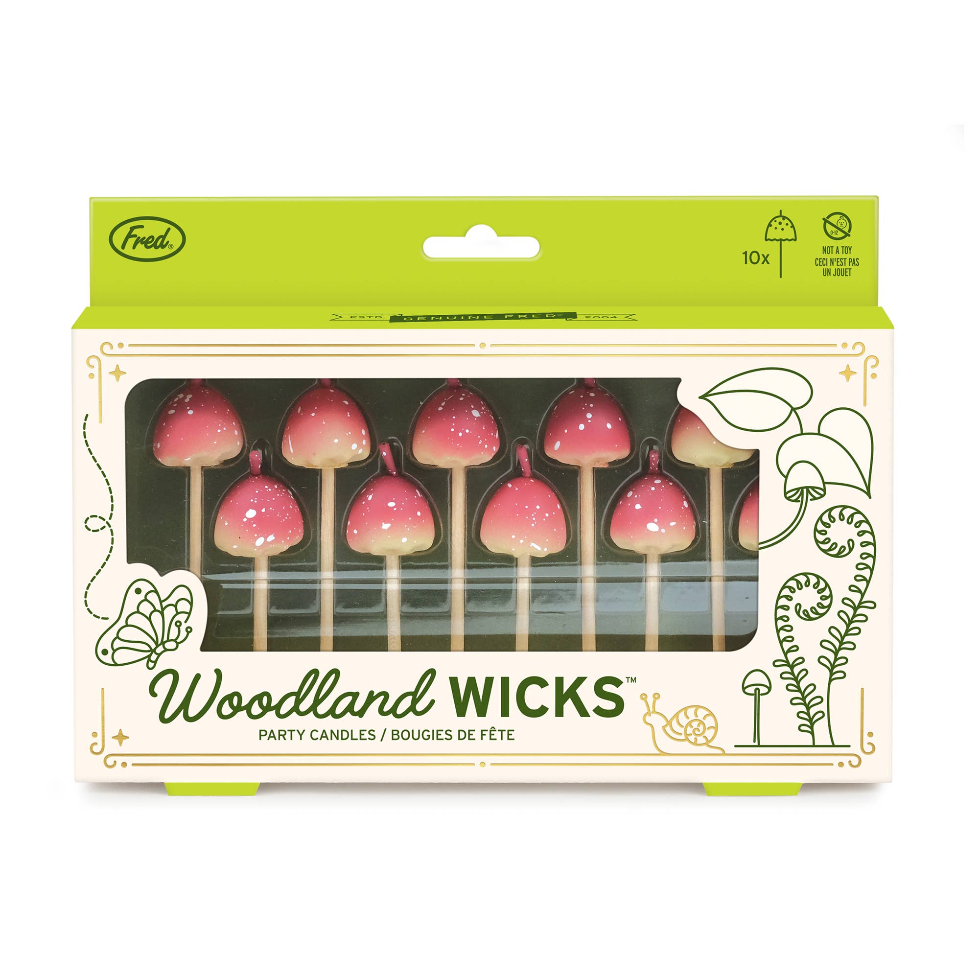 Mushroom Birthday Candles - Set of 10