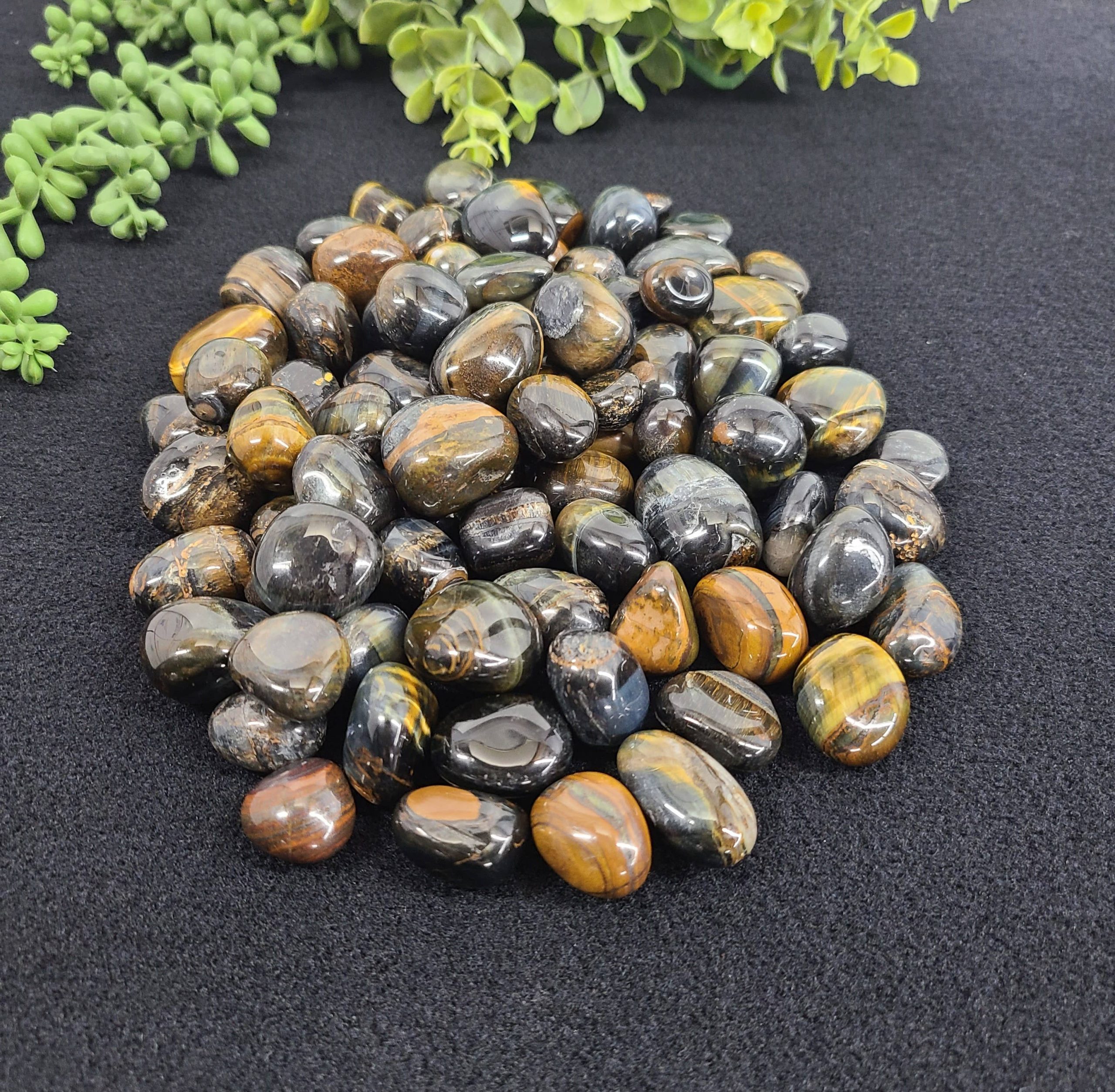 Blue Tiger Eye (1kg/2.2 lbs.) Tumble Stone 20-25mm