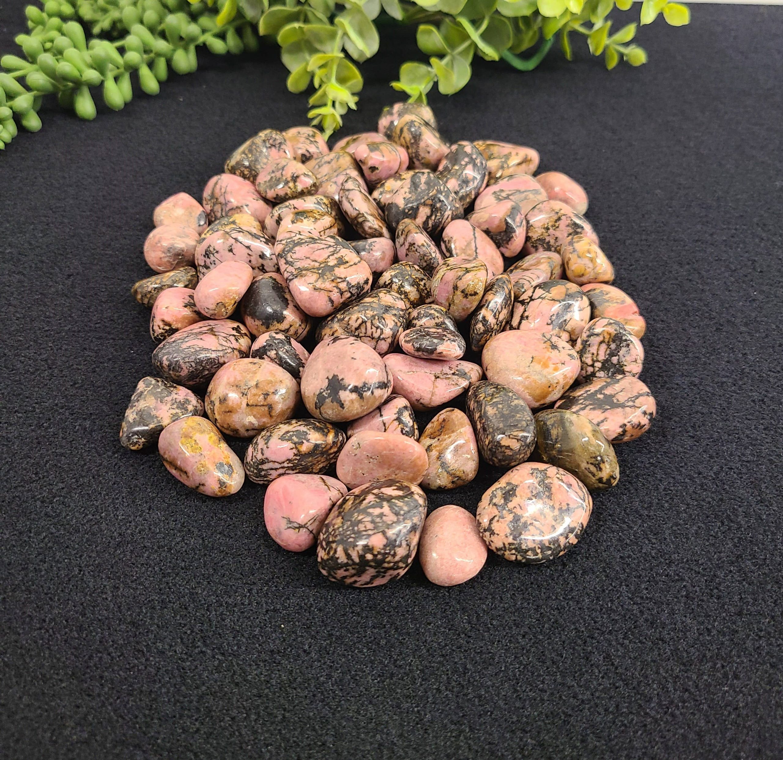 Rhodonite (1kg/2.2 lbs.) Tumbled Stone 20-25mm
