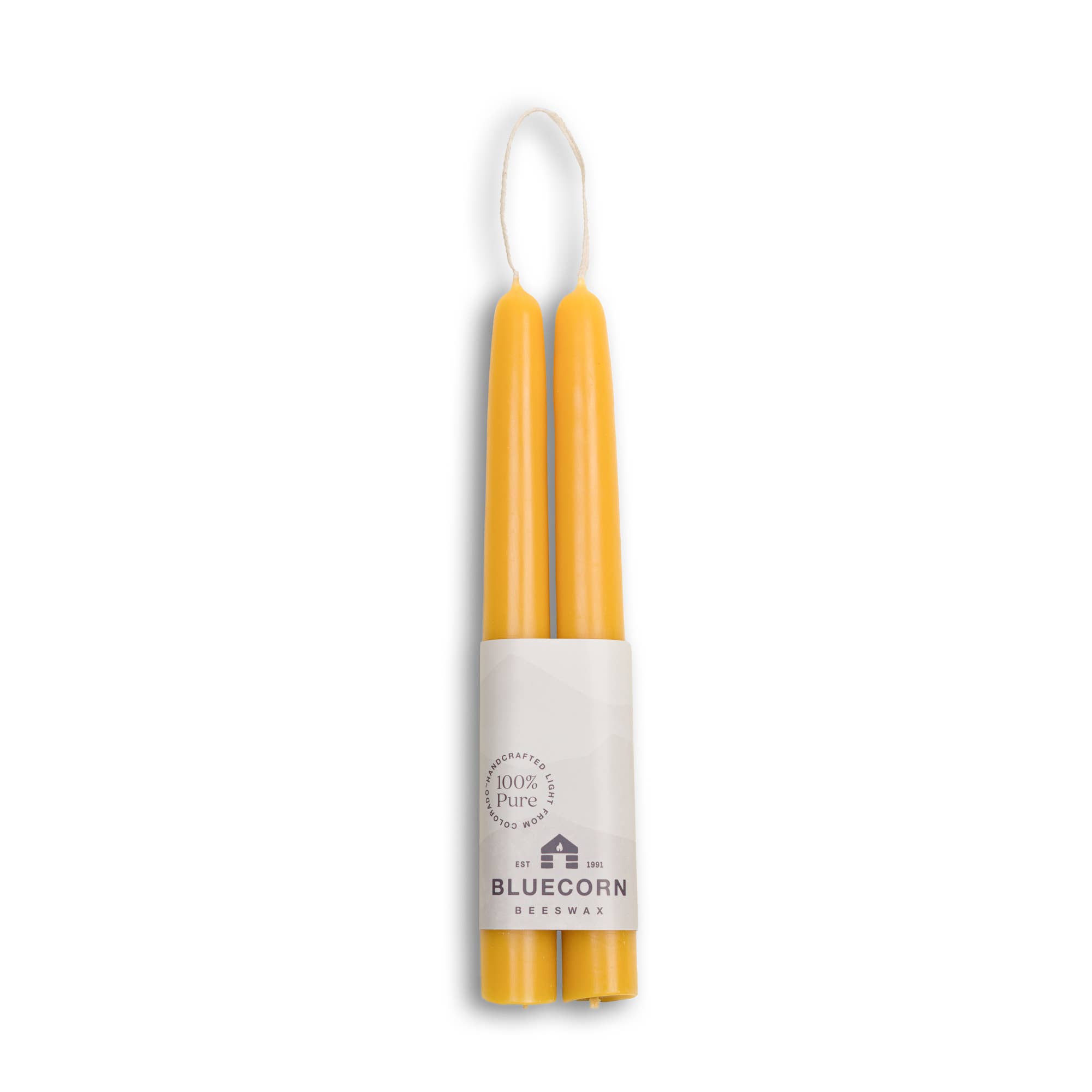Beeswax Taper Candles - Eco-Friendly & Dripless for Holidays: Raw, 8"